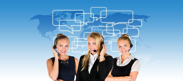call center, headset, woman