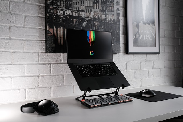 laptop, desk, office, gmail business free
