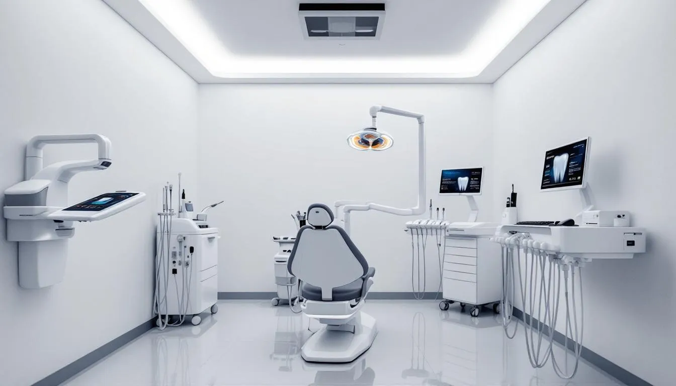A modern dentist office features sleek, state-of-the-art dental equipment designed for optimal patient care, showcasing the latest technology in the dental industry. This environment reflects a commitment to high-quality dental practices, supported by flexible financing options for practice owners to acquire new or used equipment.