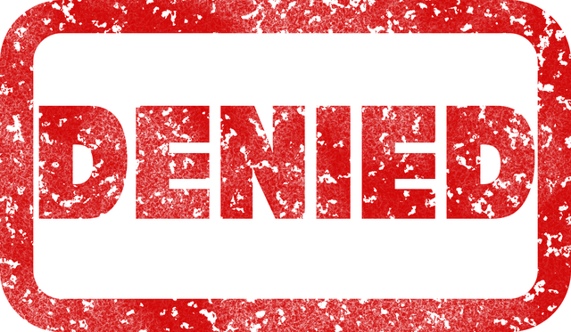 denied, stamp, rejected