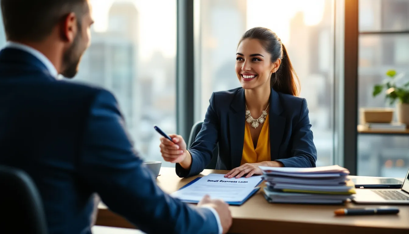 A woman small business owner is joyfully receiving a business loan, symbolizing support for female entrepreneurs and the growth opportunities available through various government programs and funding opportunities. This moment highlights the potential benefits of women owned business certification and the positive impact on underserved communities.