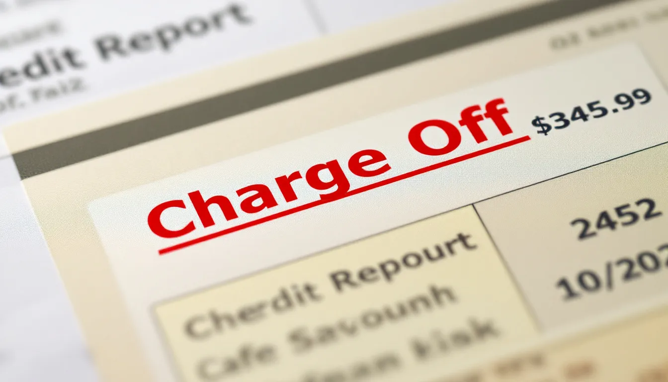 In this image, a visual representation illustrates a creditor charged off being removed from a credit report, symbolizing the positive impact on credit scores and payment history. The background features elements like a credit bureau logo and documents, highlighting the importance of managing accounts and negotiating with creditors to improve financial standing. Charge off stay,