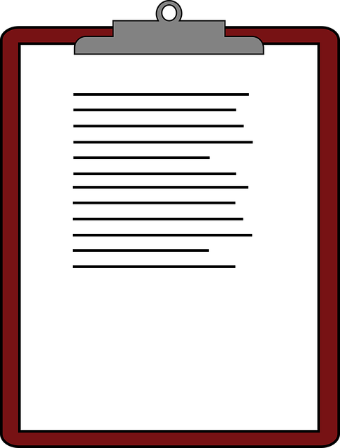 clipboard, paper, clip