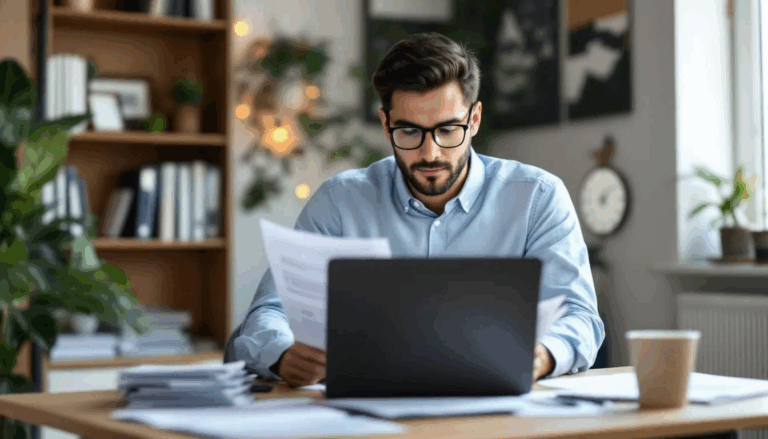 SBA Lines of Credit - A small business owner is intently reviewing various SBA lines of credit options, analyzing their financial statements and considering how these loan programs can enhance their cash flow and working capital. The scene reflects the importance of choosing the right financing options for small businesses to meet their specific financing needs.