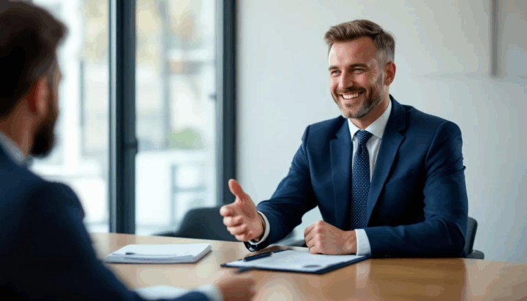 How to Buy Out a Business Partner - A business owner is seen discussing a buyout agreement with his business partner, aiming for a positive relationship as they navigate the partnership buyout process. The scene reflects a professional atmosphere, highlighting the financial considerations and key steps involved in buying out a business partner on good terms.